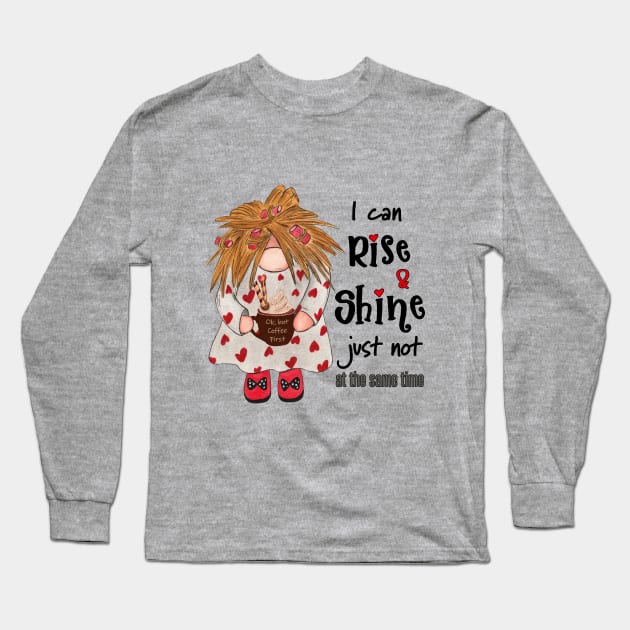 Funny Gnome Long Sleeve T-Shirt by Designs by Ira